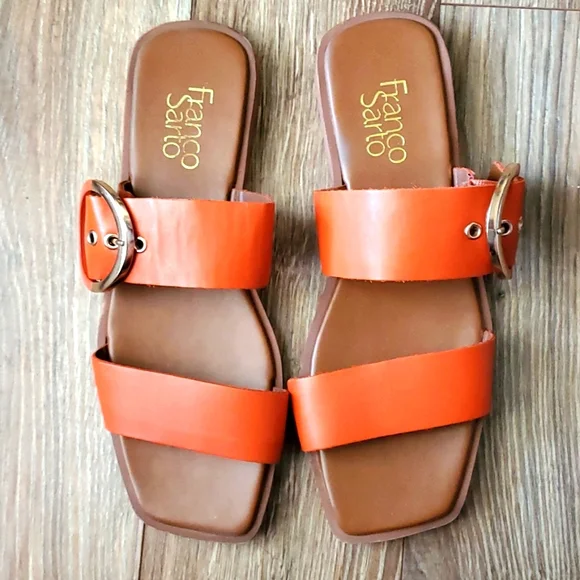 Franco Sarto Orange Slide Sandals - Picture 1 of 7